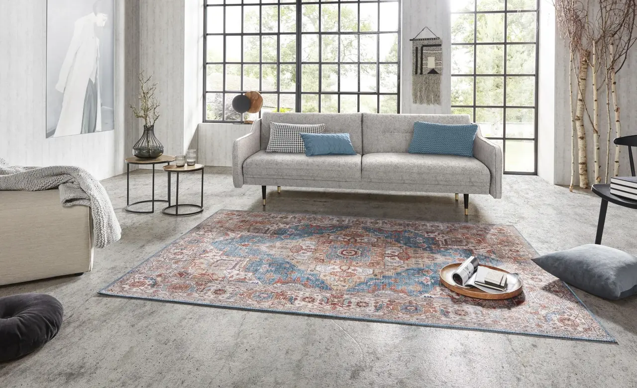 Vintage vloerkleed - Oriental Sylla Blauw Vintage vloerkleed - Oriental Sylla Blauw