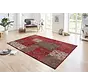 Vintage Patchwork Laagpolig vloerkleed - Kirie - Rood / Bruin