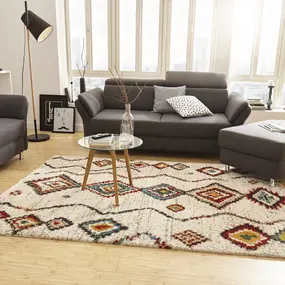 Hoogpolig vloerkleed - Nomadic Bohemian Crème/Multi