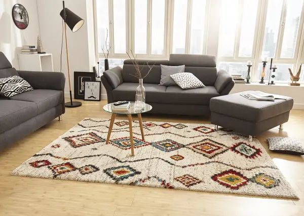 Hoogpolig vloerkleed - Nomadic Bohemian Crème/Multi