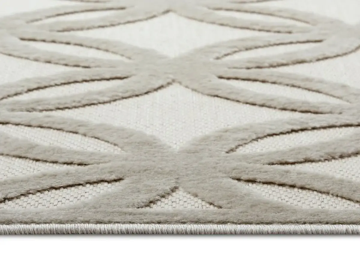 Modern vloerkleed - Cirkel Crème/Beige
