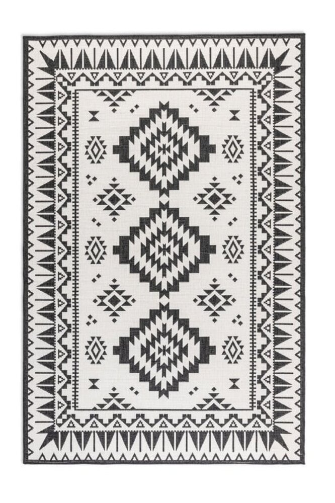 Elle Decoration - Binnen & Buitenkleed - Omkeerbaar - Gemini - Zwart Elle Decoration - Binnen & Buitenkleed - Omkeerbaar - Gemini - Zwart