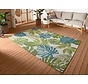 Binnen- En Buitenkleed - Tropical Leaves Groen/Blauw