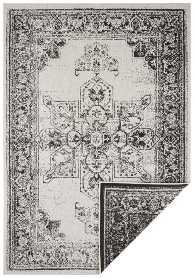 Binnen & Buitenkleed Omkeerbaar - Borbon Zwart/Crème
