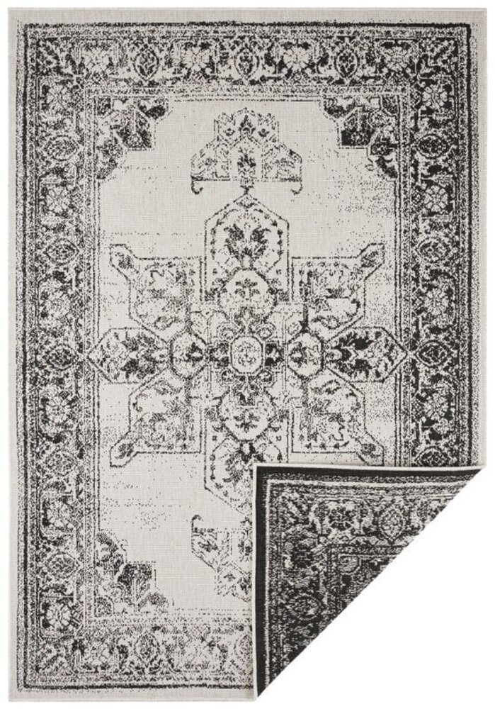 Binnen & Buitenkleed Omkeerbaar - Borbon Zwart/Crème