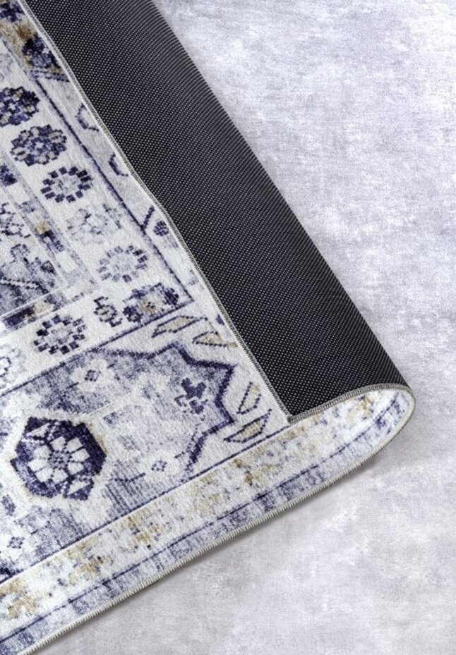 Freundin Home Collection - Asya Laagpolig Vintage vloerkleed - Blauw / Goud Freundin Home Collection - Asya Laagpolig Vintage vloerkleed - Blauw / Goud