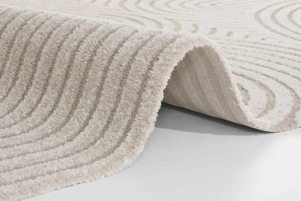 Elle Decoration - Modern Design vloerkleed - Zacht Laagpolig - 3D Effect - Crème / Beige