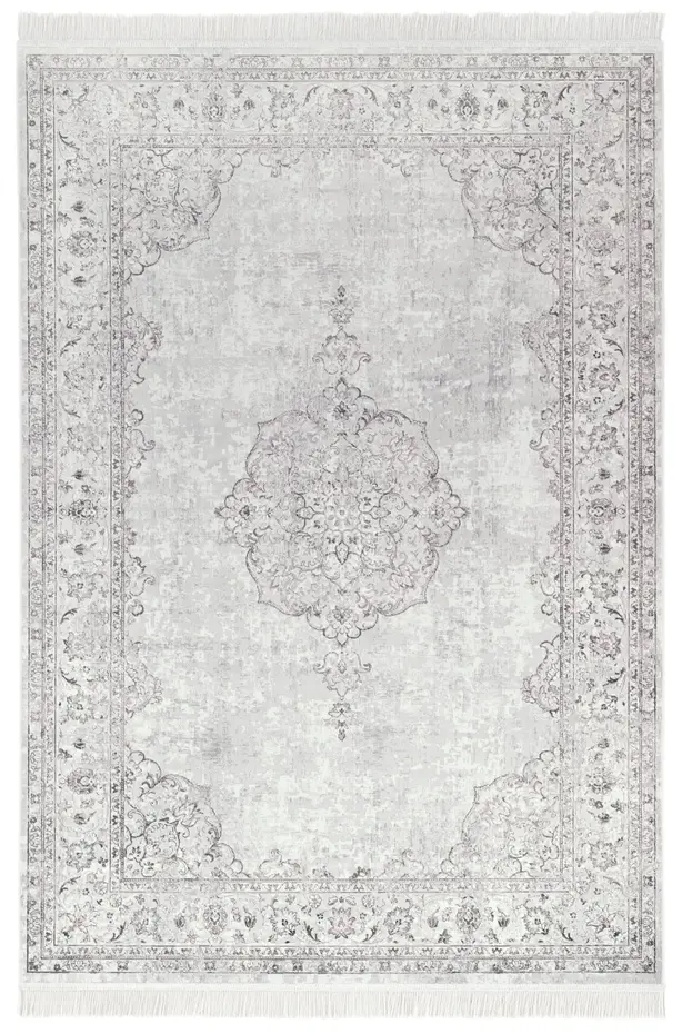 Klassiek Vintage vloerkleed - Laagpolig - Naveh - Franjes - Pastel Roze