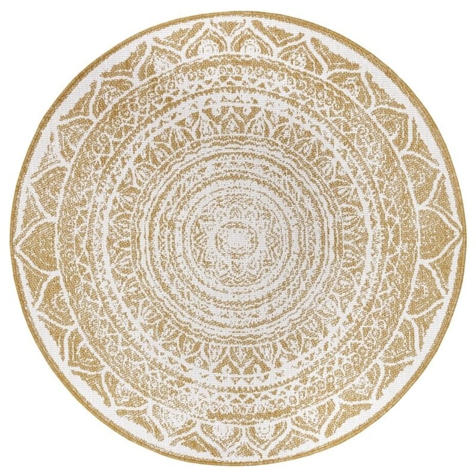 Rond Binnen & Buitenkleed Omkeerbaar - Siruma Geel/Crème Rond Binnen & Buitenkleed Omkeerbaar - Siruma Geel/Crème