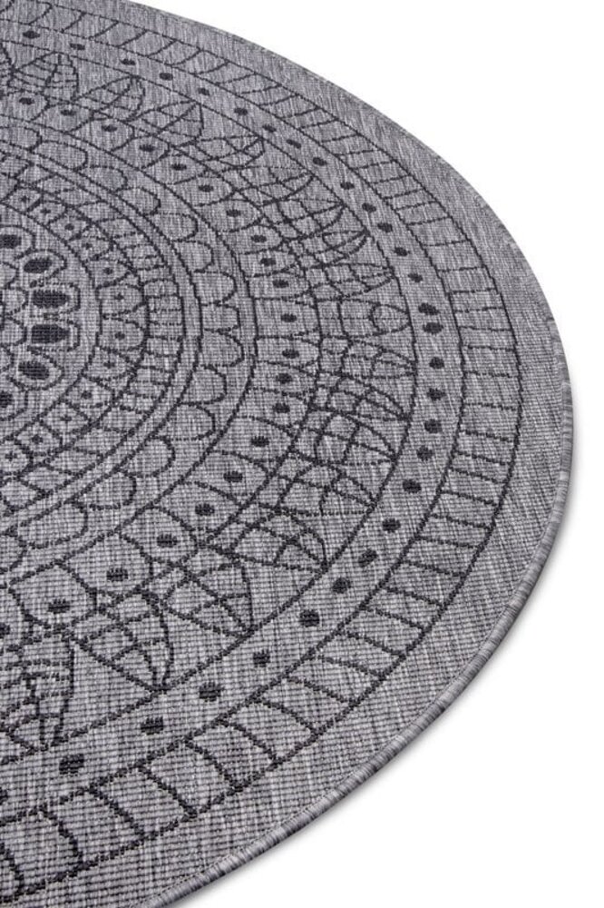 Rond Binnen & Buitenkleed Omkeerbaar - Porto Grijs/Antraciet