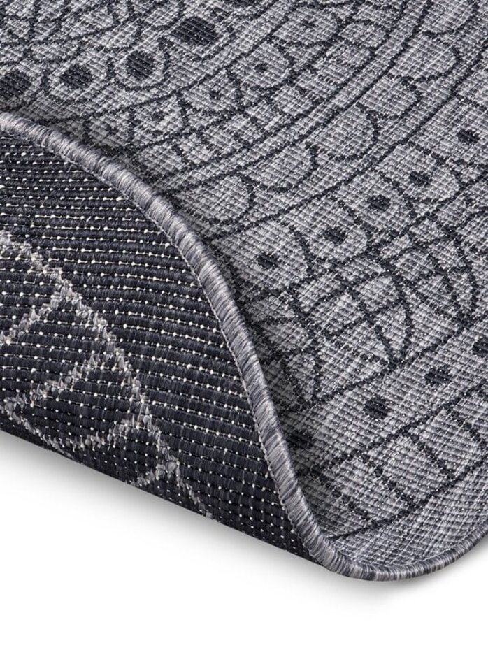 Rond Binnen & Buitenkleed Omkeerbaar - Porto Grijs/Antraciet