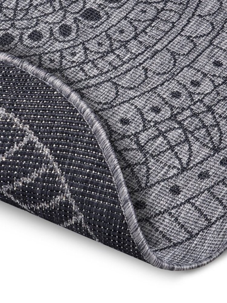 Rond Binnen & Buitenkleed Omkeerbaar - Porto Grijs/Antraciet