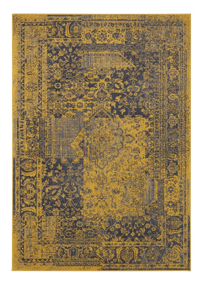 Vintage Laagpolig vloerkleed - Plume - Goud / Grijs Vintage Laagpolig vloerkleed - Plume - Goud / Grijs