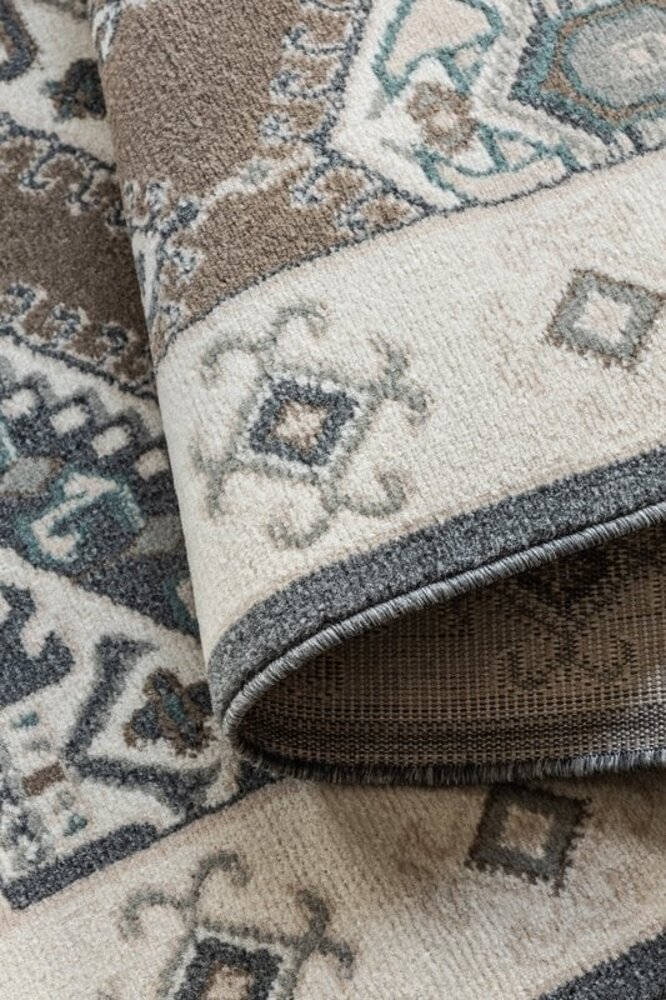 Vintage vloerkleed - Lakan Bruin/Crème/Grijs Vintage vloerkleed - Lakan Bruin/Crème/Grijs