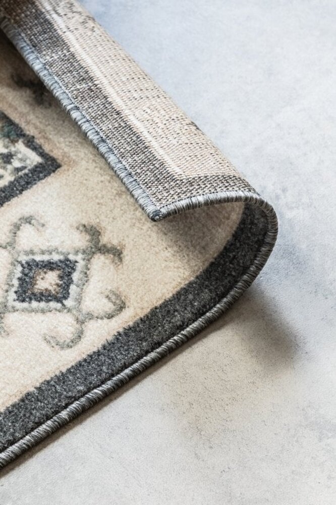 Vintage vloerkleed - Lakan Bruin/Crème/Grijs Vintage vloerkleed - Lakan Bruin/Crème/Grijs