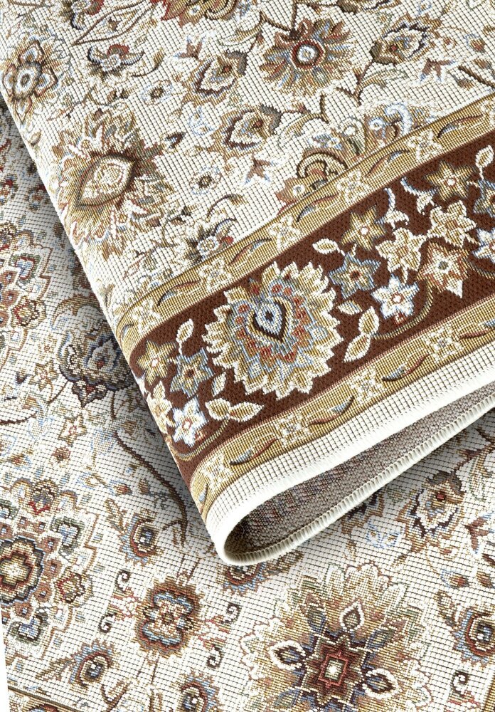 Vintage binnen- en buitenkleed - Nicolas Crème/Bruin Vintage binnen- en buitenkleed - Nicolas Crème/Bruin