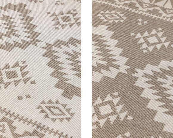 Elle Decoration - Binnen & Buitenkleed - Omkeerbaar - Gemini - Linen / Beige