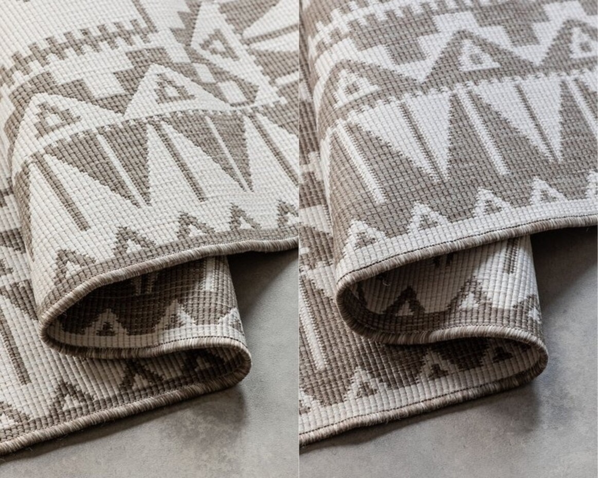 Elle Decoration - Binnen & Buitenkleed - Omkeerbaar - Gemini - Linen / Beige