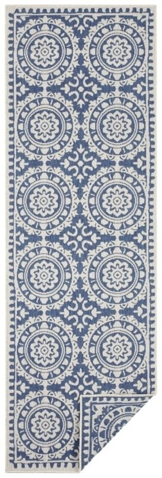 Binnen & Buitenkleed Loper - Jardin Blauw/Crème Binnen & Buitenkleed Loper - Jardin Blauw/Crème