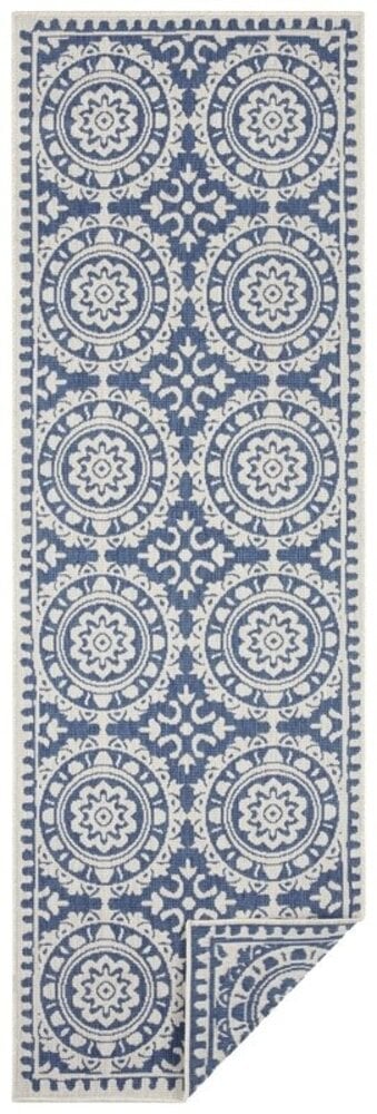 Binnen & Buitenkleed Loper - Jardin Blauw/Crème Binnen & Buitenkleed Loper - Jardin Blauw/Crème