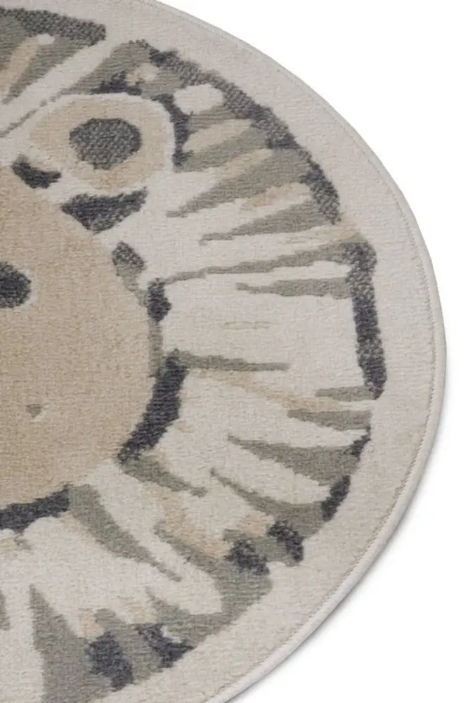 Rond Kindervloerkleed - Adventures Leeuw Beige/Grijs Rond Kindervloerkleed - Adventures Leeuw Beige/Grijs