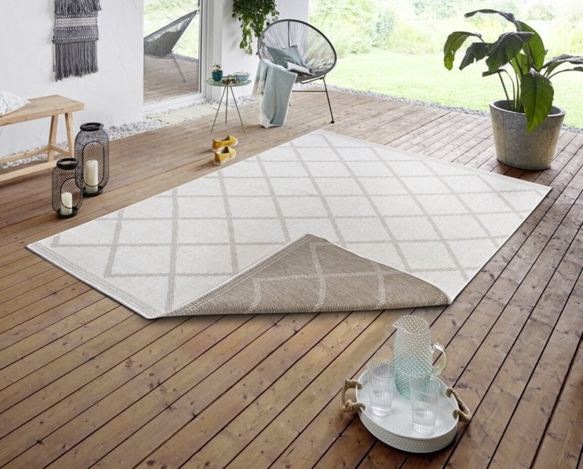Binnen & Buitenkleed Omkeerbaar - Corsica Beige/Crème