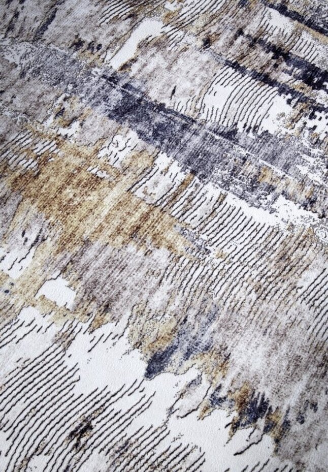 Elle Decoration - Imagination - Laagpolig vloerkleed - Malard - Antraciet / Goud