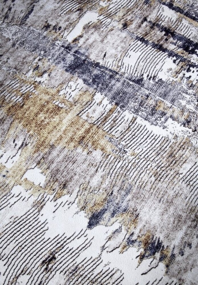 Elle Decoration - Imagination - Laagpolig vloerkleed - Malard - Antraciet / Goud