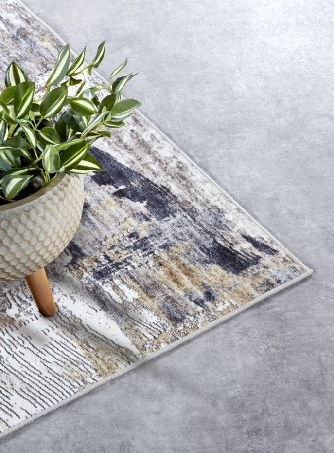 Elle Decoration - Imagination - Laagpolig vloerkleed - Malard - Antraciet / Goud