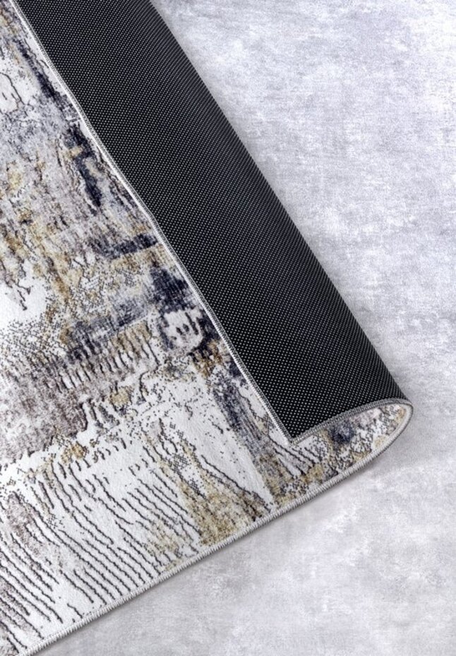 Elle Decoration - Imagination - Laagpolig vloerkleed - Malard - Antraciet / Goud