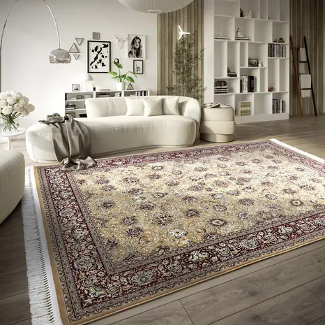 Villeroy & Boch - Klassiek Laagpolig vloerkleed - Alfred -Rood / Beige