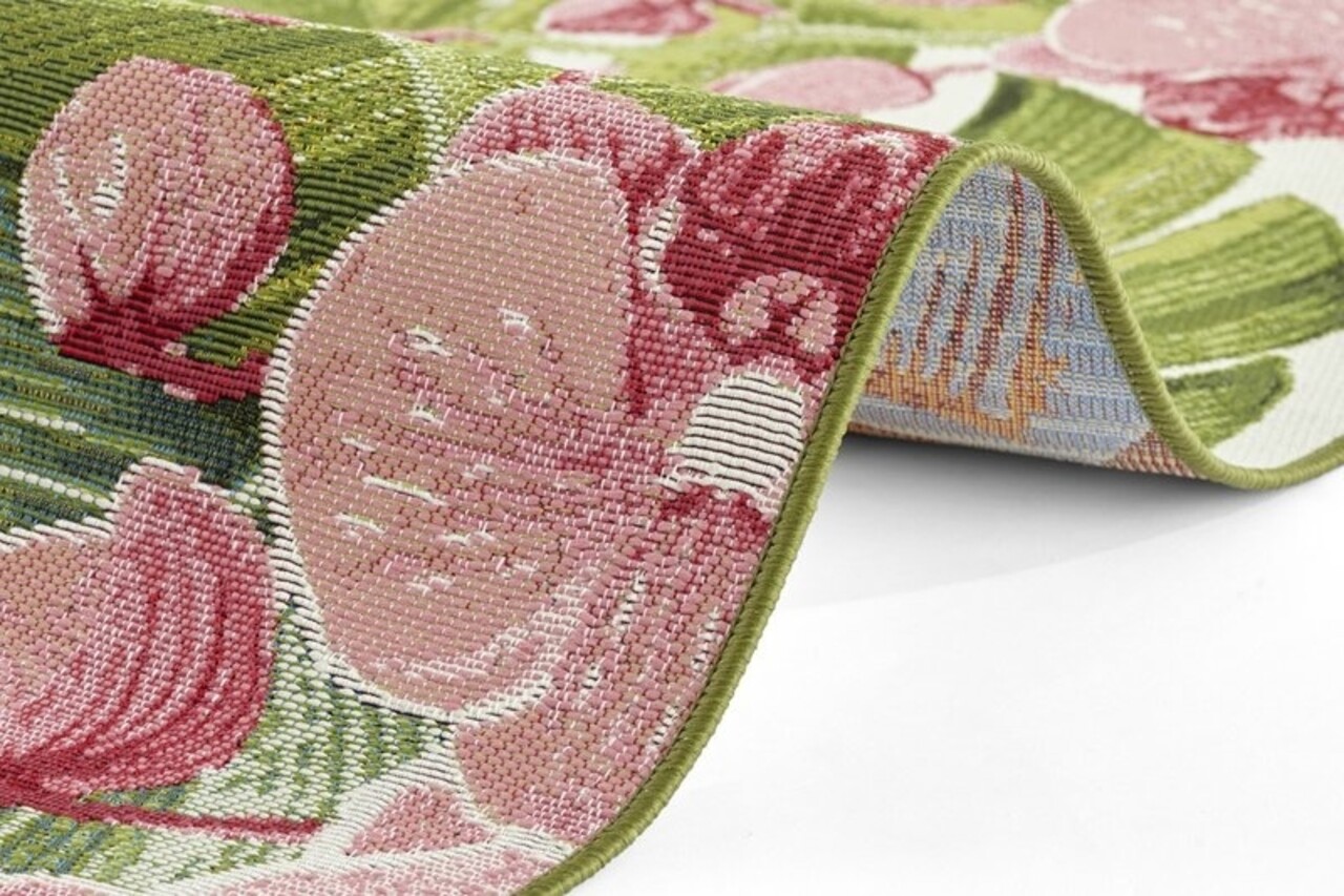 Binnen- En Buitenkleed - Tropical Groen/Roze Binnen- En Buitenkleed - Tropical Groen/Roze