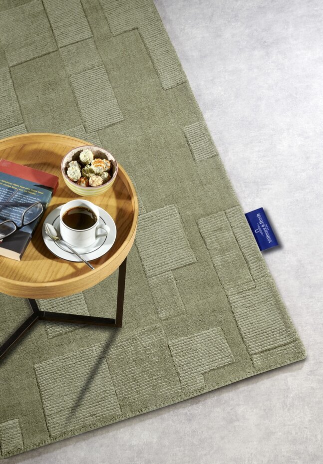 Wollen vloerkleed - Wilhelmine Groen Wollen vloerkleed - Wilhelmine Groen