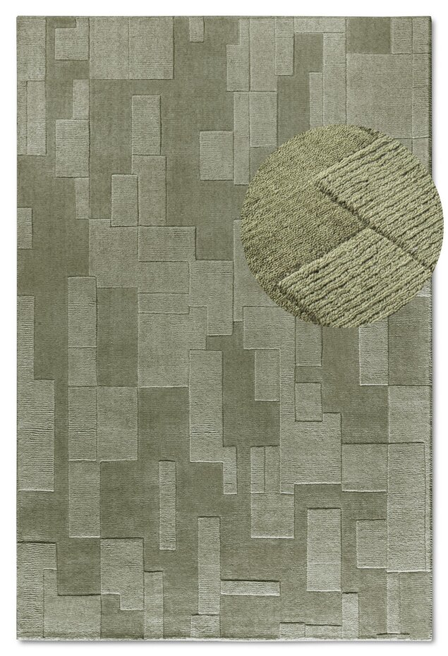 Wollen vloerkleed - Wilhelmine Groen Wollen vloerkleed - Wilhelmine Groen