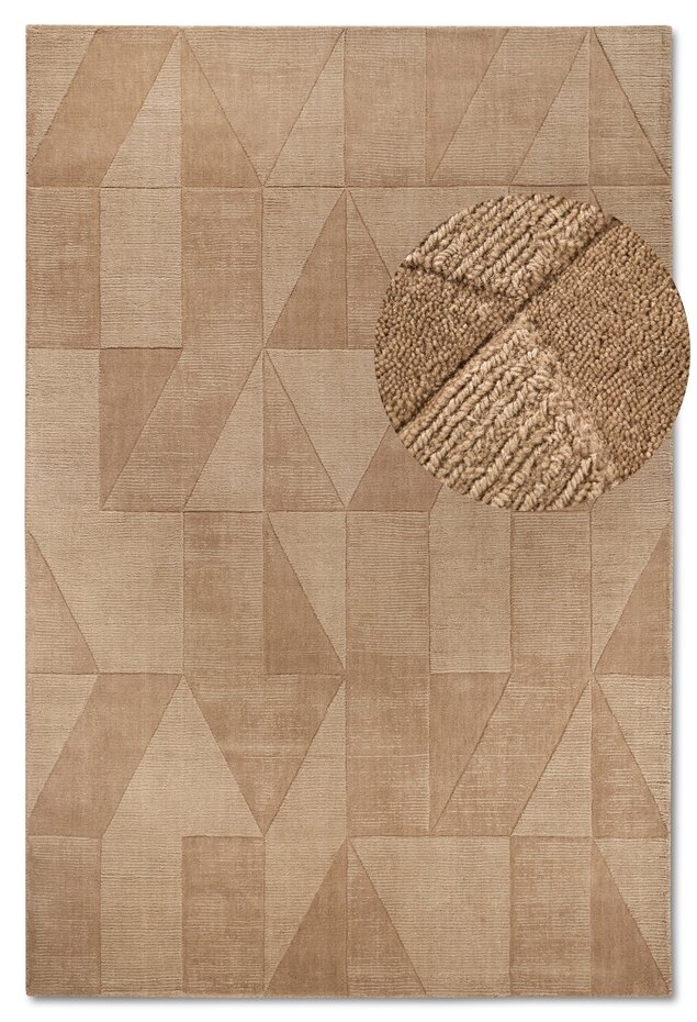 Wollen vloerkleed - Ursule Beige Wollen vloerkleed - Ursule Beige