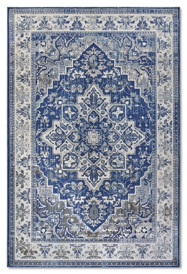 Vintage vloerkleed - Jehanne Blauw/Crème Vintage vloerkleed - Jehanne Blauw/Crème