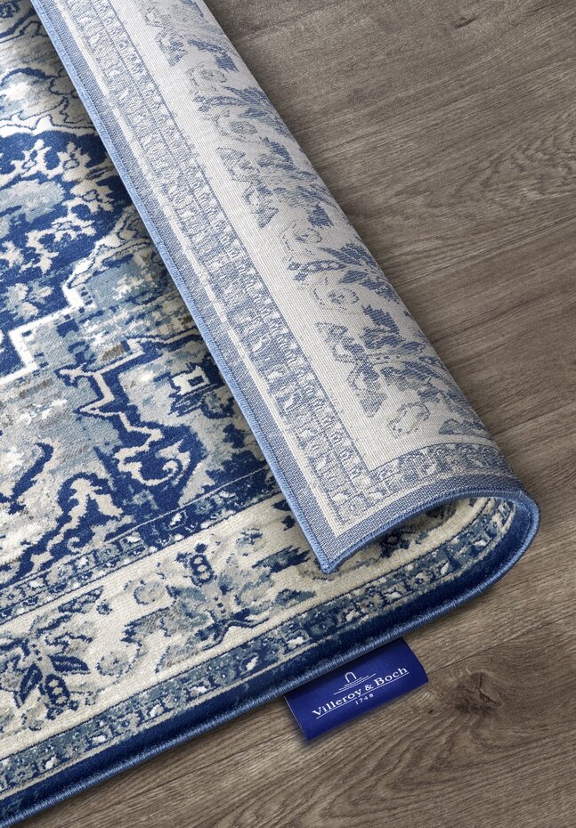 Vintage vloerkleed - Jehanne Blauw/Crème Vintage vloerkleed - Jehanne Blauw/Crème