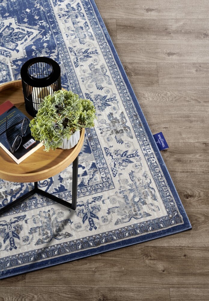 Vintage vloerkleed - Jehanne Blauw/Crème Vintage vloerkleed - Jehanne Blauw/Crème
