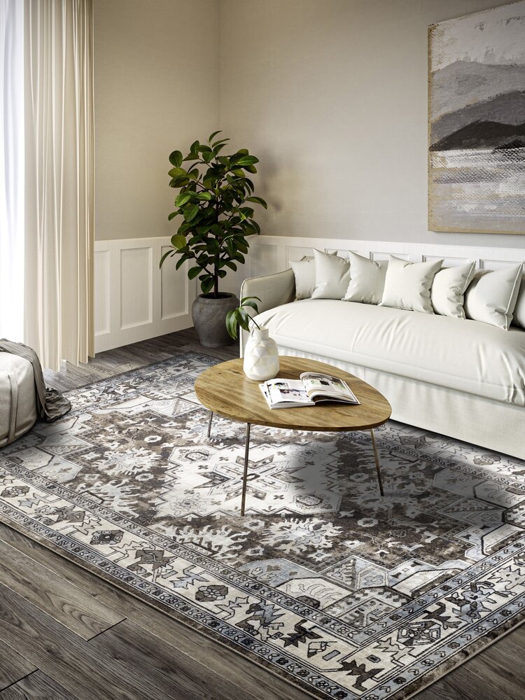 Vintage vloerkleed - Henry Taupe/Grijs Vintage vloerkleed - Henry Taupe/Grijs