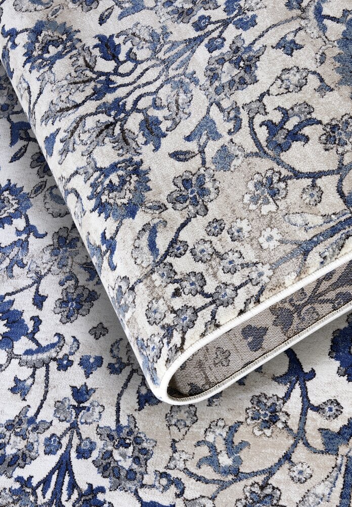 Vintage vloerkleed - Ernest Crème/Blauw Vintage vloerkleed - Ernest Crème/Blauw