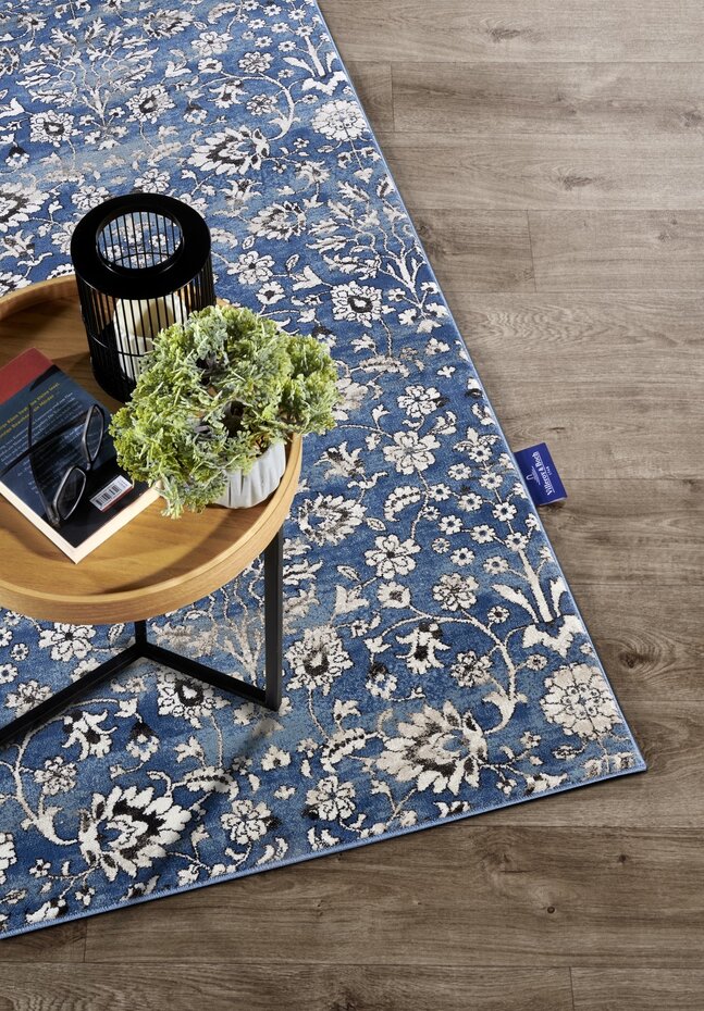 Vintage vloerkleed - Ernest Blauw/Crème Vintage vloerkleed - Ernest Blauw/Crème