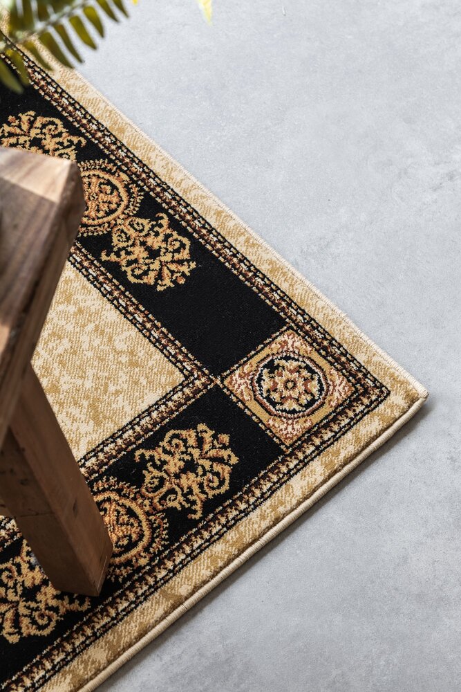 Klassiek loper - Herat Beige/Zwart Klassiek loper - Herat Beige/Zwart