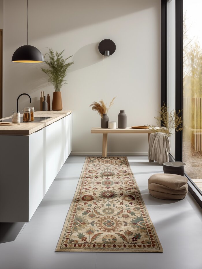 Klassiek loper - Herat Crème/Groen/Terra Klassiek loper - Herat Crème/Groen/Terra