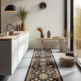 Klassiek loper - Herat Zwart Klassiek loper - Herat Zwart