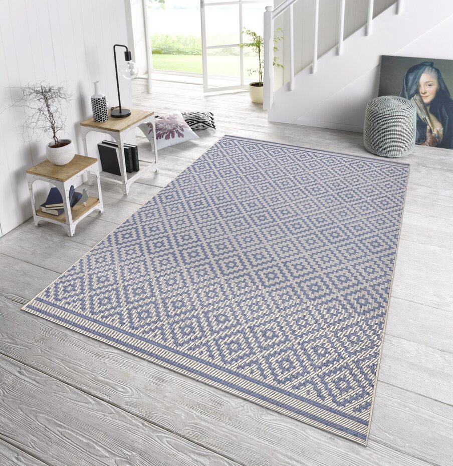Binnen- en buitenkleed - Raute Blauw