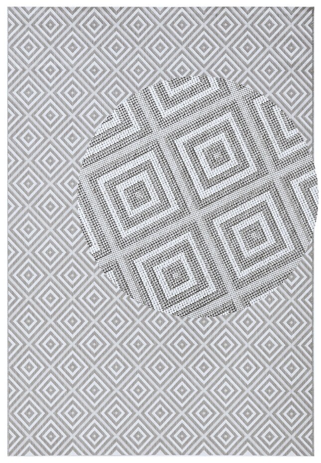 Binnen- en buitenkleed - Karo Grijs/Crème Binnen- en buitenkleed - Karo Grijs/Crème