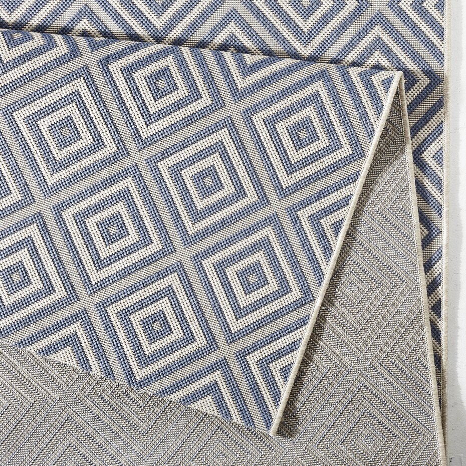 Binnen- en buitenkleed - Karo Blauw/Wit Binnen- en buitenkleed - Karo Blauw/Wit