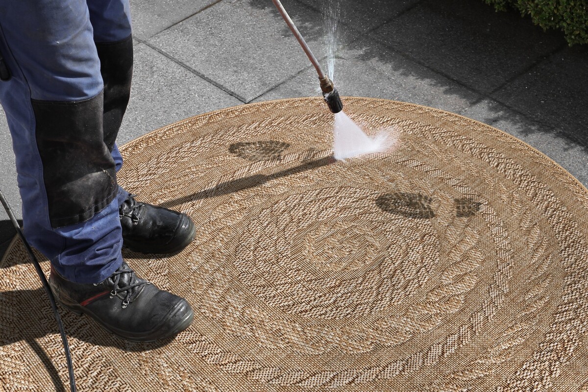 Rond jute vloerkleed - Almendro Beige/Bruin Rond jute vloerkleed - Almendro Beige/Bruin