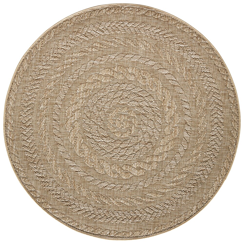 Rond jute vloerkleed - Almendro Beige/Bruin Rond jute vloerkleed - Almendro Beige/Bruin