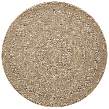 Rond jute vloerkleed - Almendro Beige/Bruin
